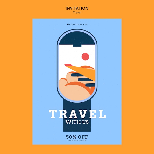 Free PSD travel adventure invitation template