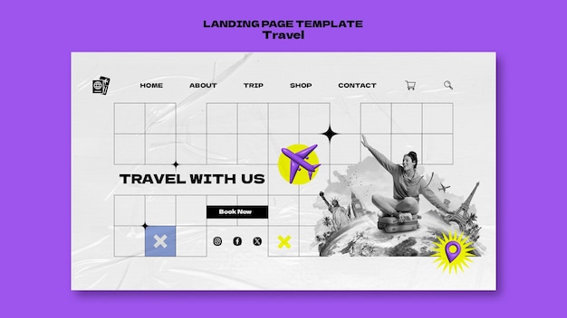 Free PSD travel adventure landing page template