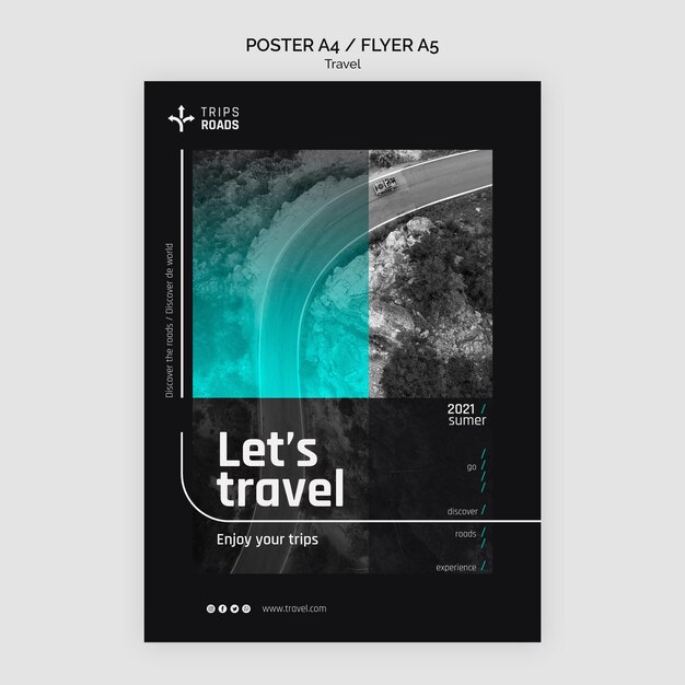 Travel adventure poster template