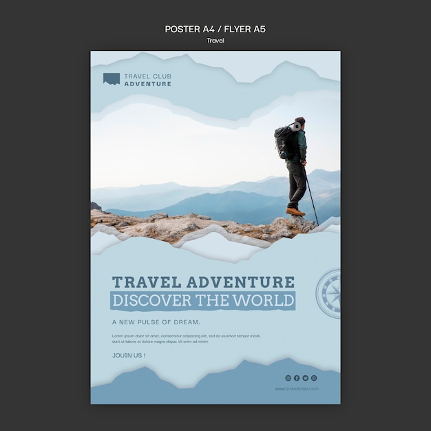 Free PSD travel adventure poster template