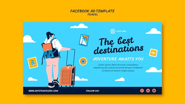 Free PSD travel and adventure social media promo template