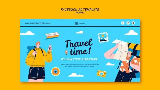 Travel and adventure social media promo template