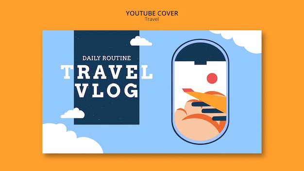 Modello di copertina di youtube per avventure di viaggio