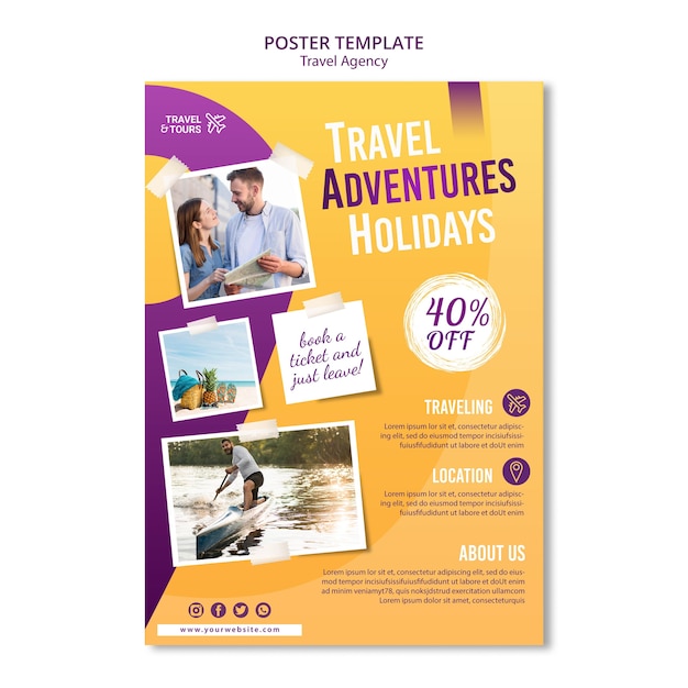 Travel agency ad flyer template