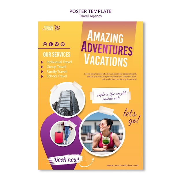 Free PSD travel agency ad poster template