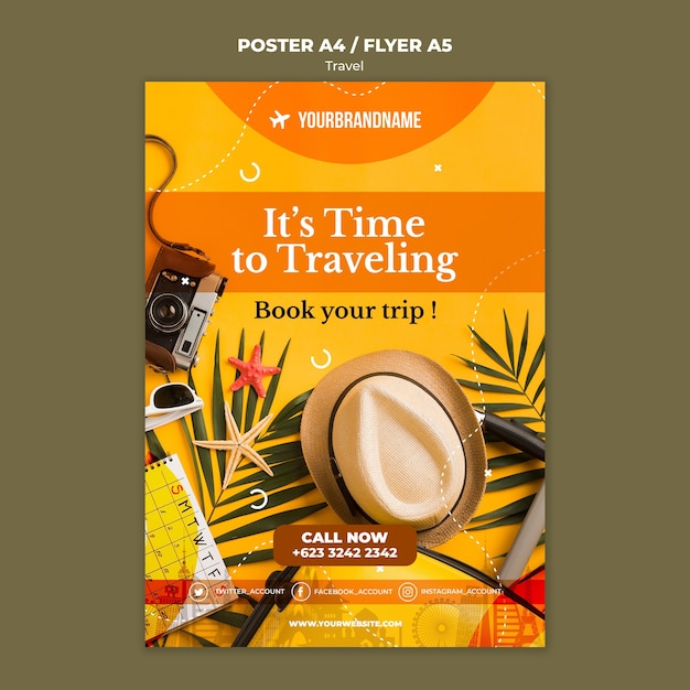 Travel agency ad template poster