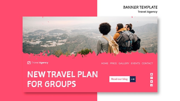 Free PSD travel agency banner template