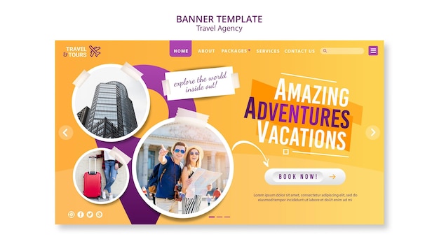 Travel agency banner template