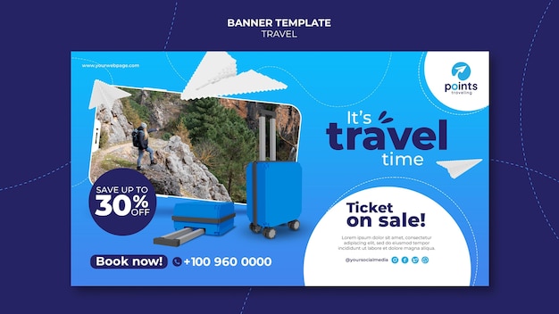 Free PSD travel agency banner template