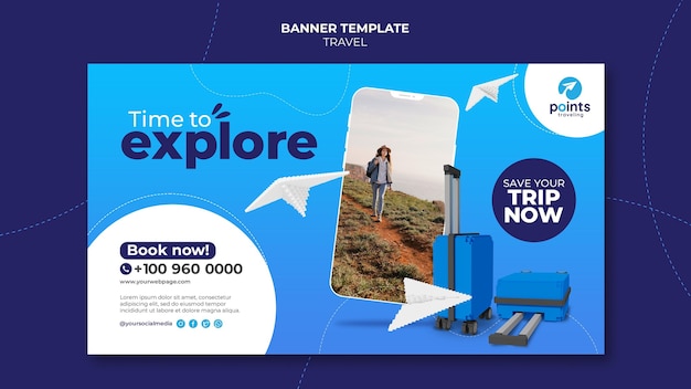 Free PSD travel agency banner template