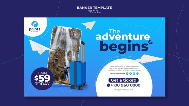 Free PSD travel agency banner template