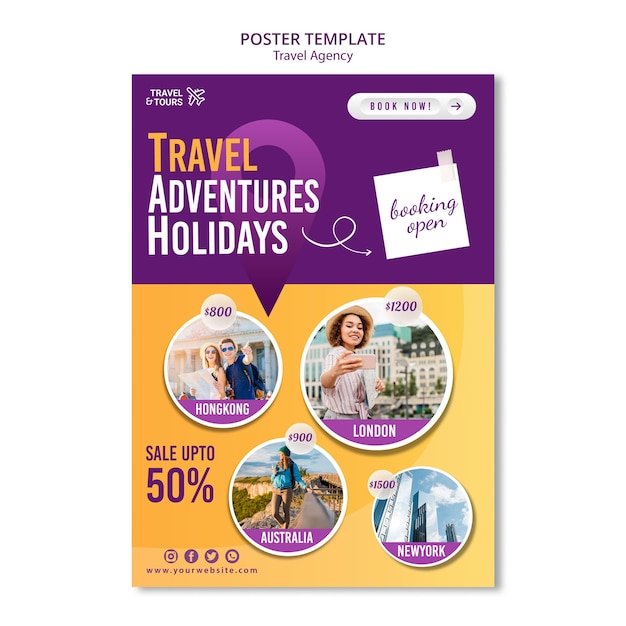 Free PSD travel agency flyer template