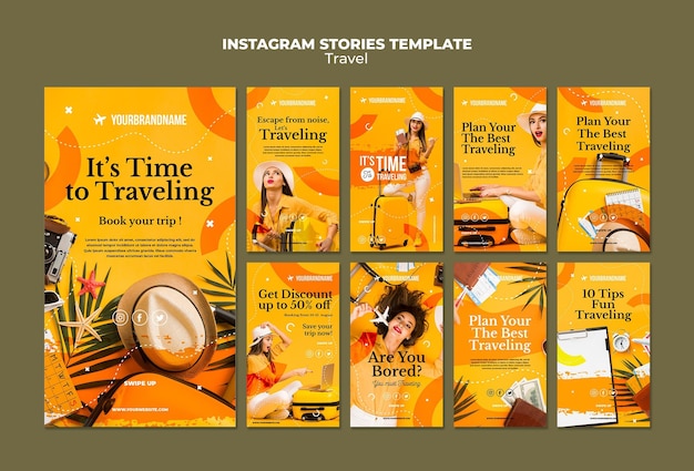 Free PSD travel agency instagram stories template