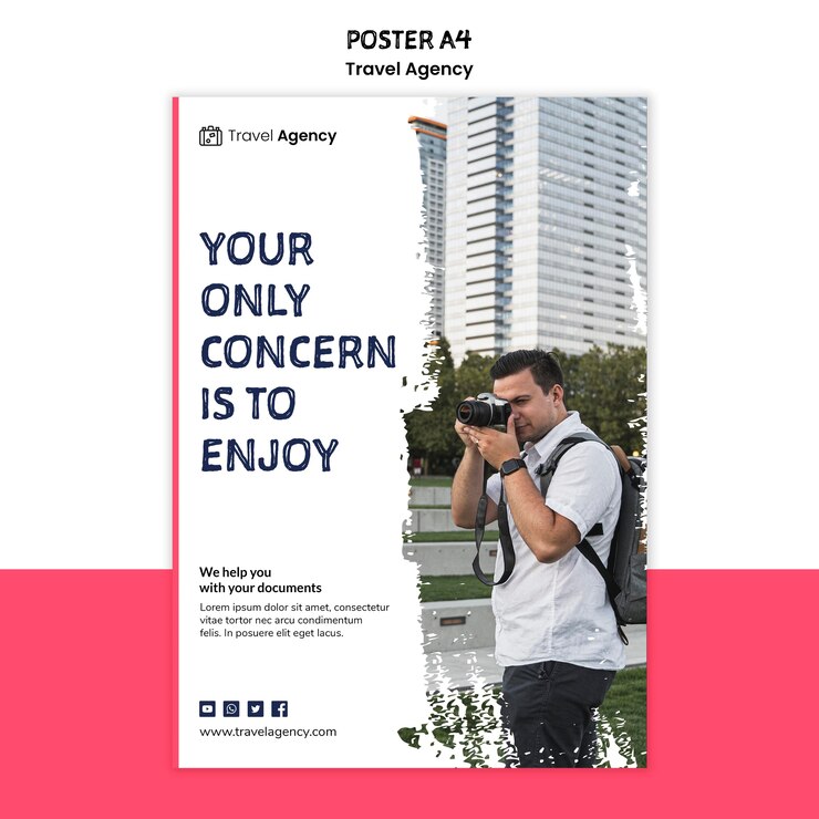Free PSD travel agency poster theme