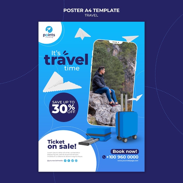 Free PSD travel agency print template