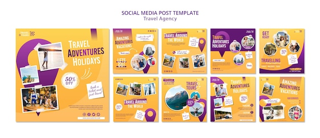 Free PSD travel agency social media post template