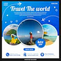 Free PSD travel agency social media post template