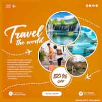 Free PSD travel agency social media post template