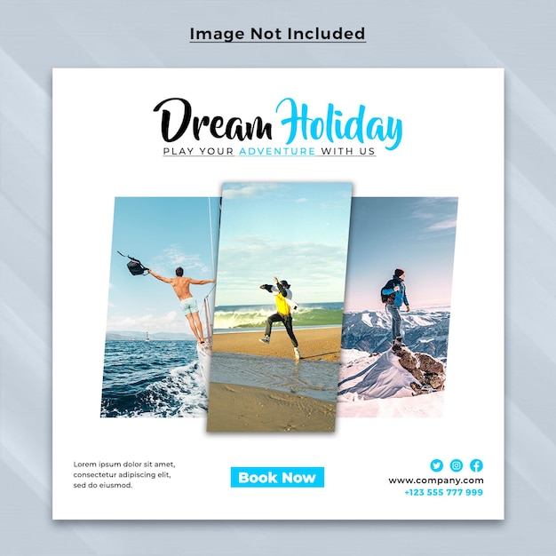 Travel agency social media and web banner template Premium Psd