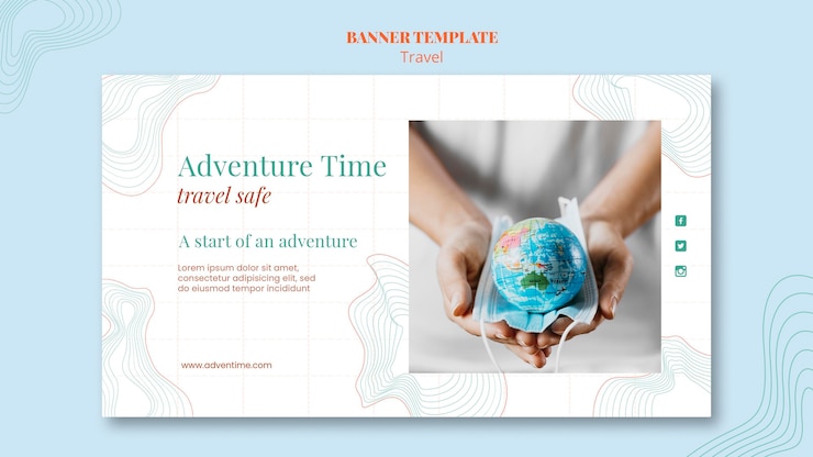 Free PSD travel agency template banner