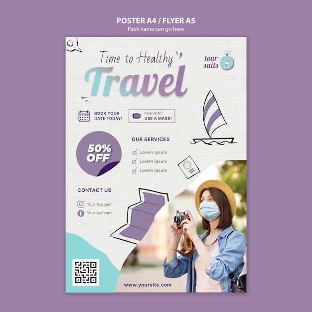 無料PSD 旅行と安全の印刷テンプレート