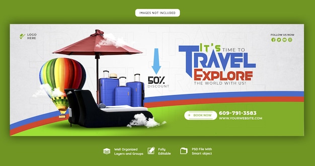 무료 PSD 여행 및 관광 facebook 표지 템플릿