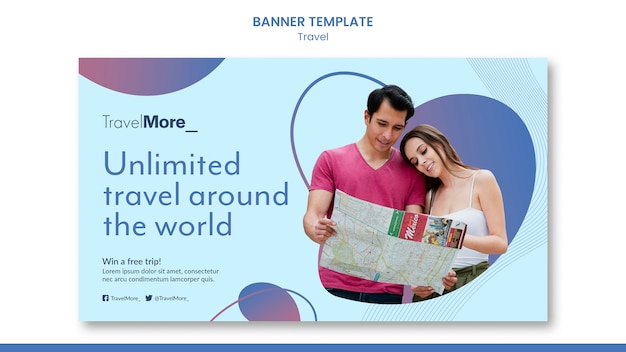 Free PSD travel around the world banner template