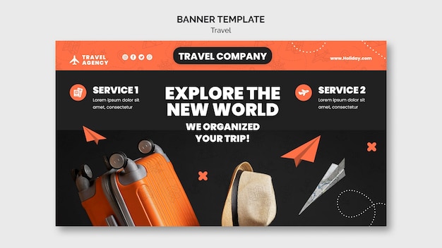 Free PSD travel banner design template