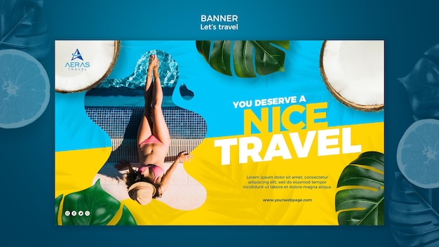 Free PSD travel concept banner template