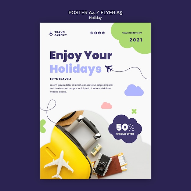 Free PSD travel concept flyer template