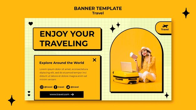 Travel concept horizontal banner template