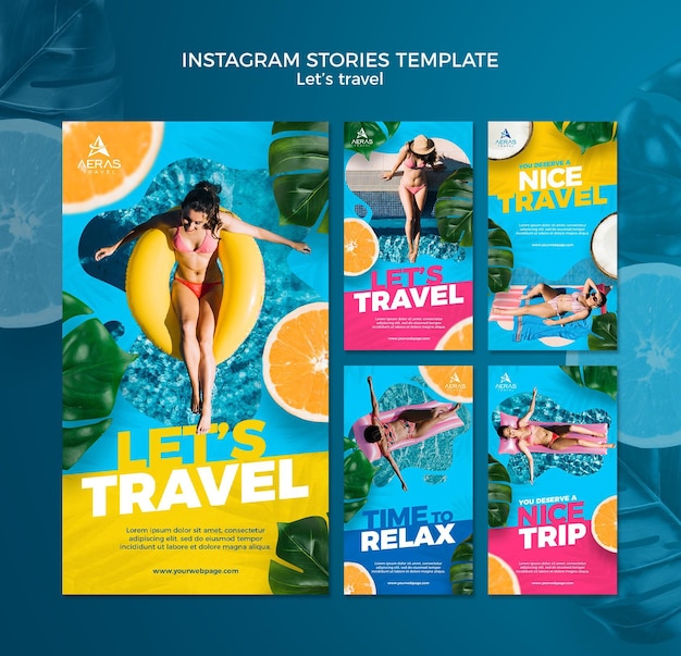 Travel concept instagram stories template