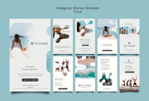 Free PSD travel concept instagram stories