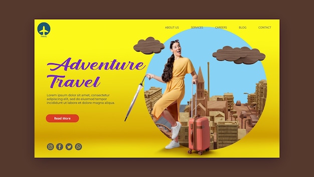 Travel concept landing page template