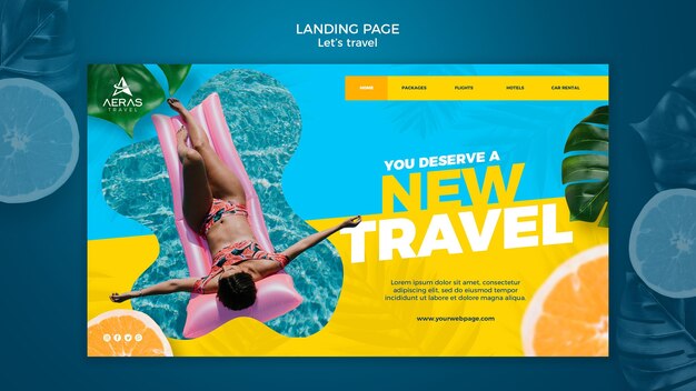 Travel concept landing page template
