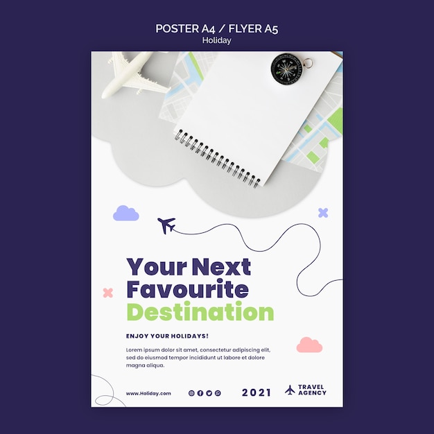 Free PSD travel concept poster template