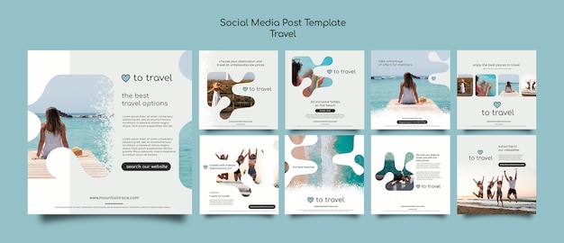 Free PSD travel concept social media posts