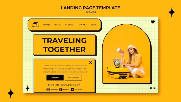 Free PSD travel concept web template