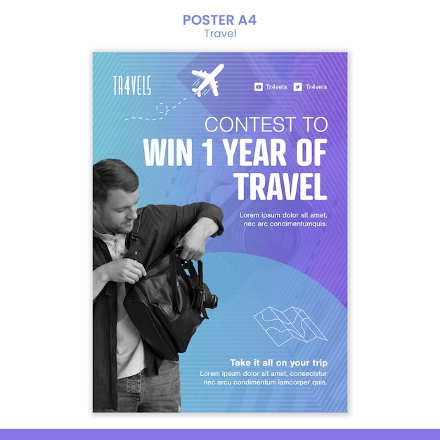 Free PSD travel contest poster template