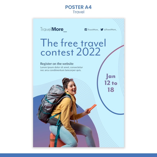 Free PSD travel contest poster template