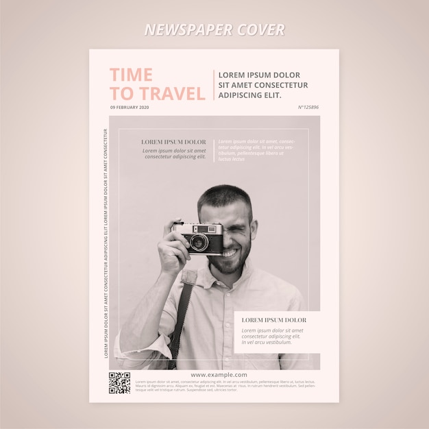 Free PSD travel cover newspaper template