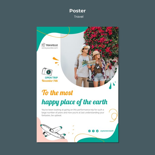 Travel design template of poster