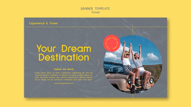 Free PSD travel destination horizontal banner template