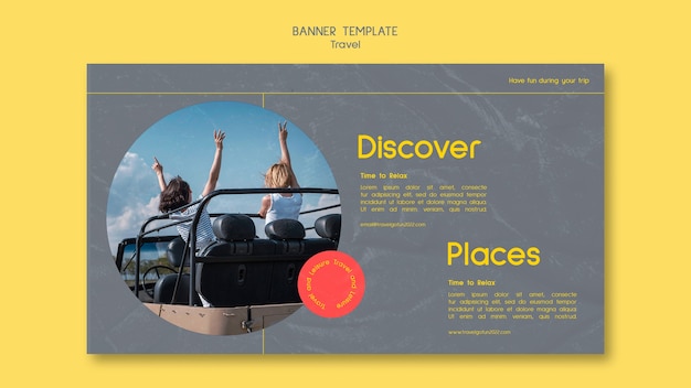 Travel destination horizontal banner template