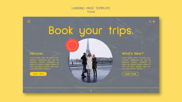 Travel destination landing page template