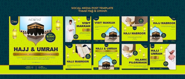 Free PSD travel hajj and umrah instagram posts