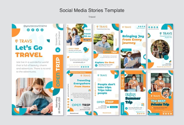 Travel Instagram Stories Template | Free PSD Download