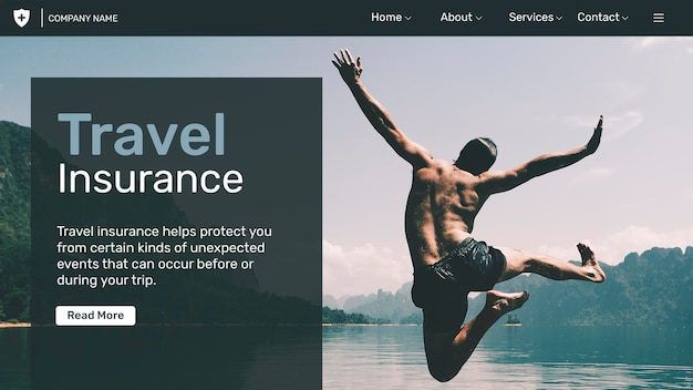 Free PSD travel insurance template psd with editable text