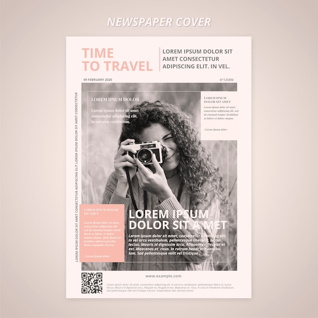 Free PSD travel newspaper template cover