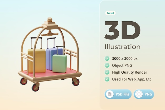 Travel Object Luggage 3d Illustration